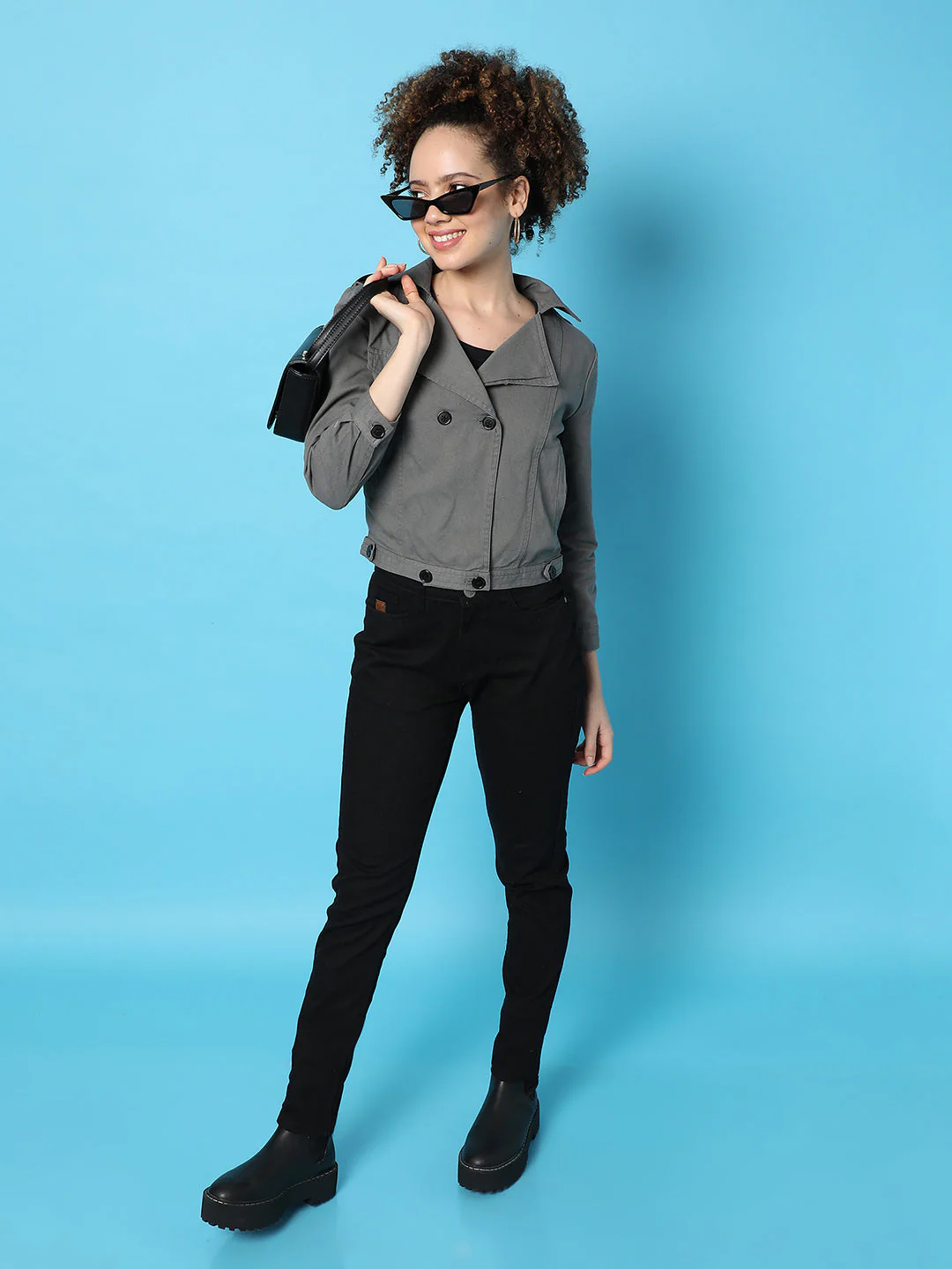 Double-Breasted Biker Jacket With Insert Pockets - Image 7