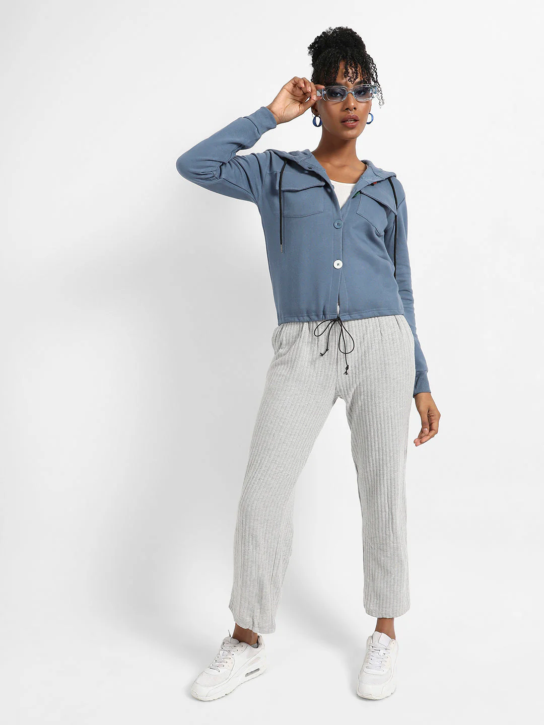 Flap Pocket Sweatshirt With Contrast Buttons - Image 6