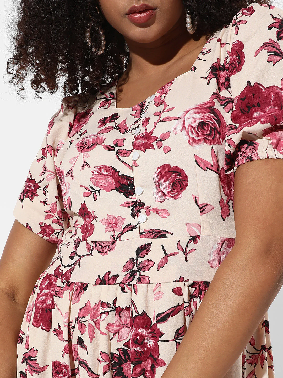 Floral Print Dress With Ruffle Detail - Image 7