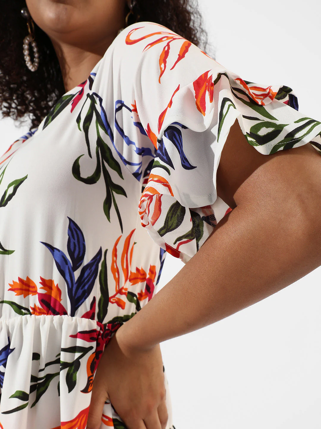 Foliage Print Dress - Image 8