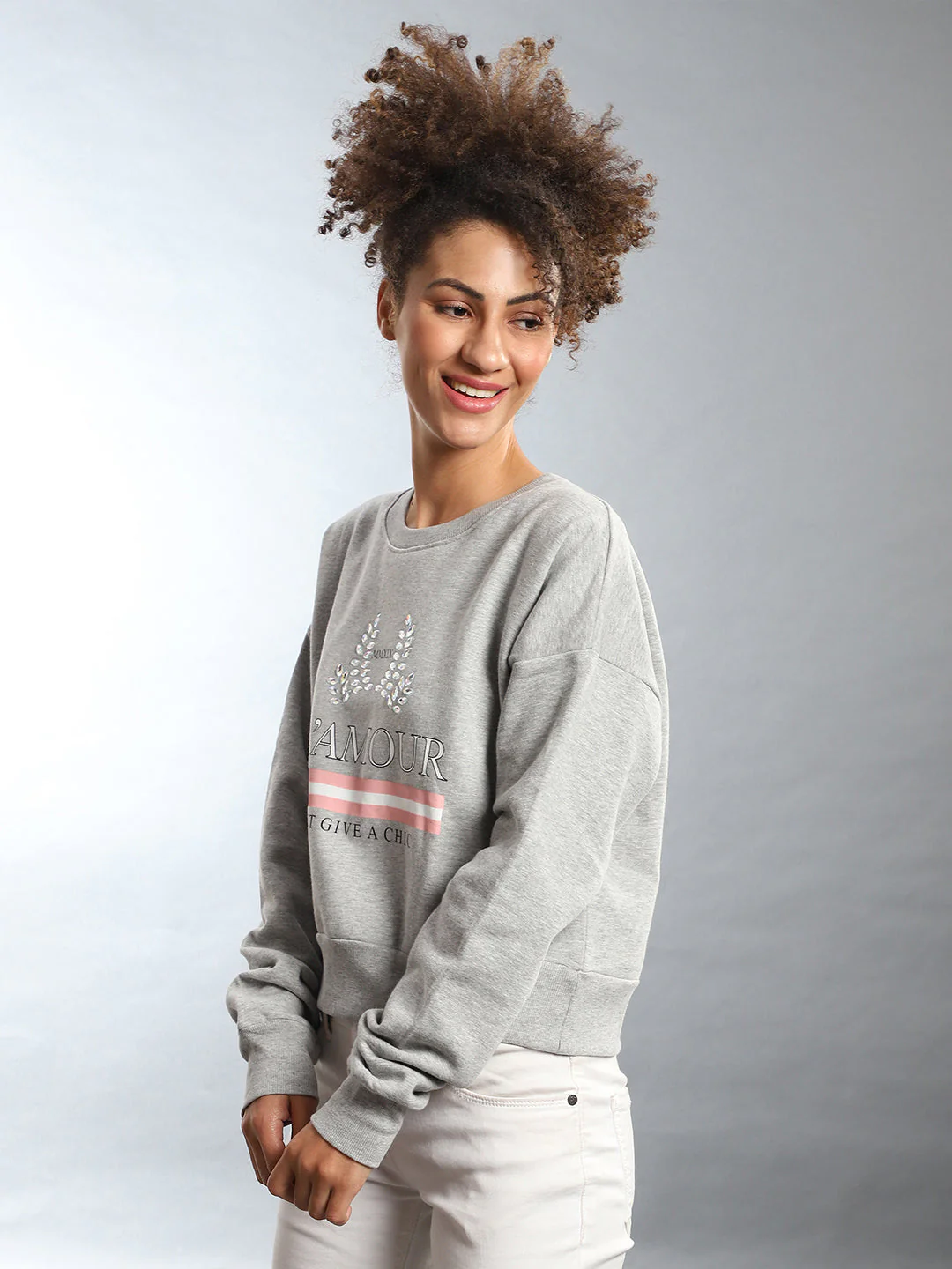 Glamour Sweatshirt With Ribbed Hem - Image 4
