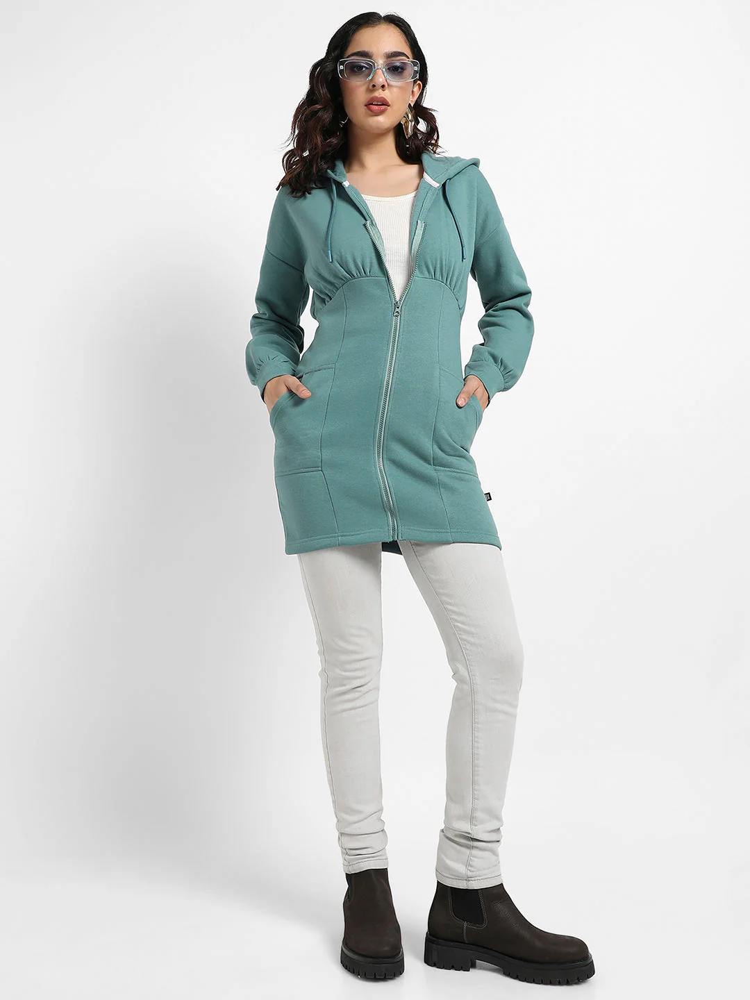 Hooded Bodycon Dress With Insert Pockets - Image 6
