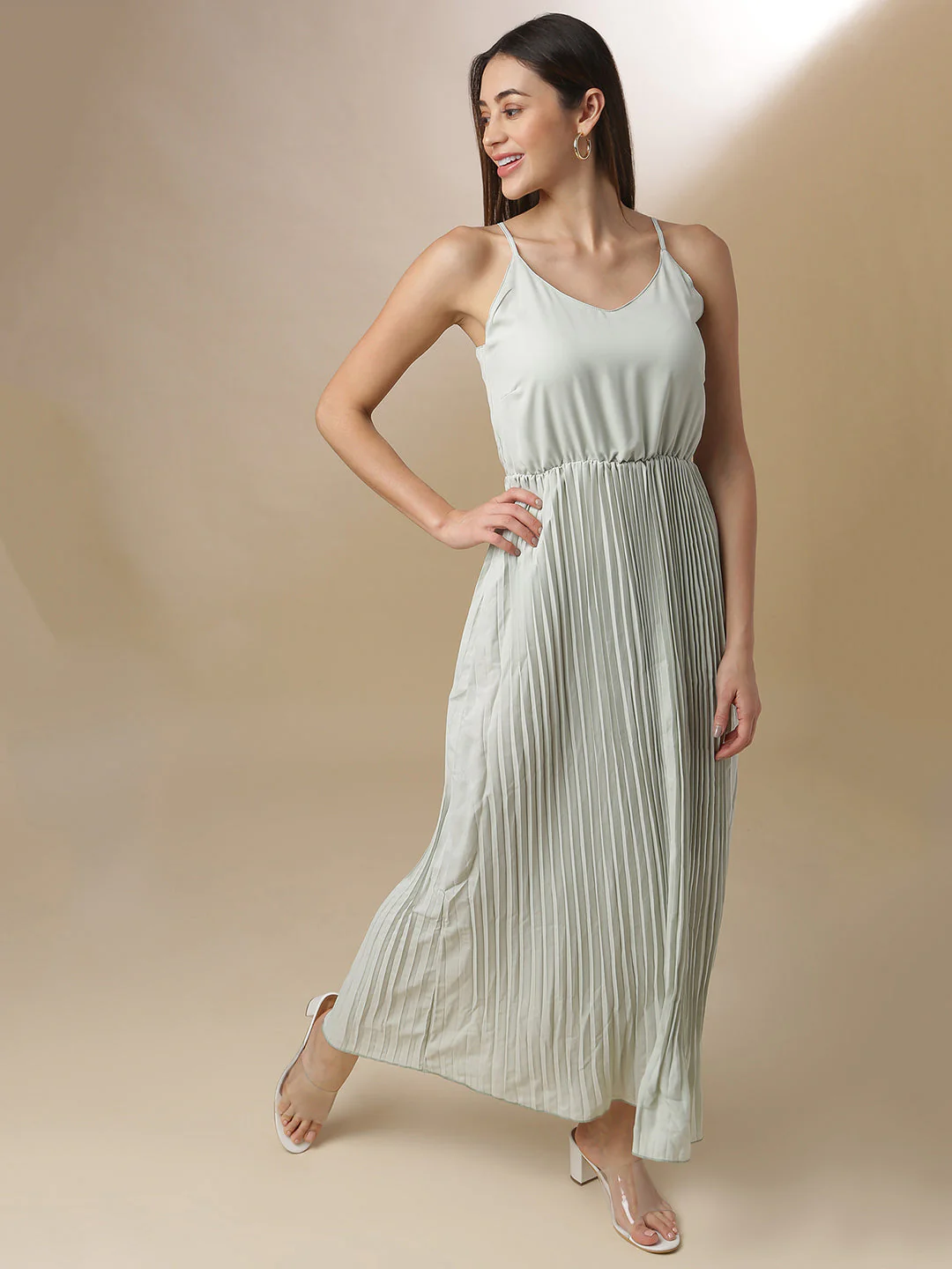 Pleated Midi Dress - Image 3