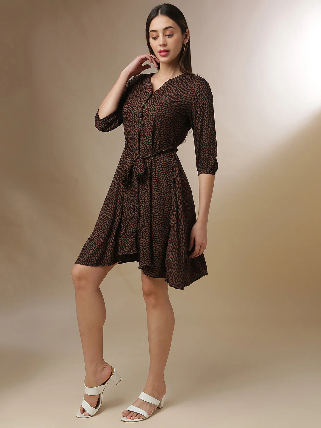 Printed Mini Dress - Image 3