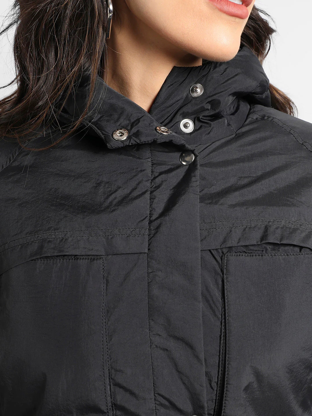 Puffer Jacket With Tie-Up Waist - Image 7