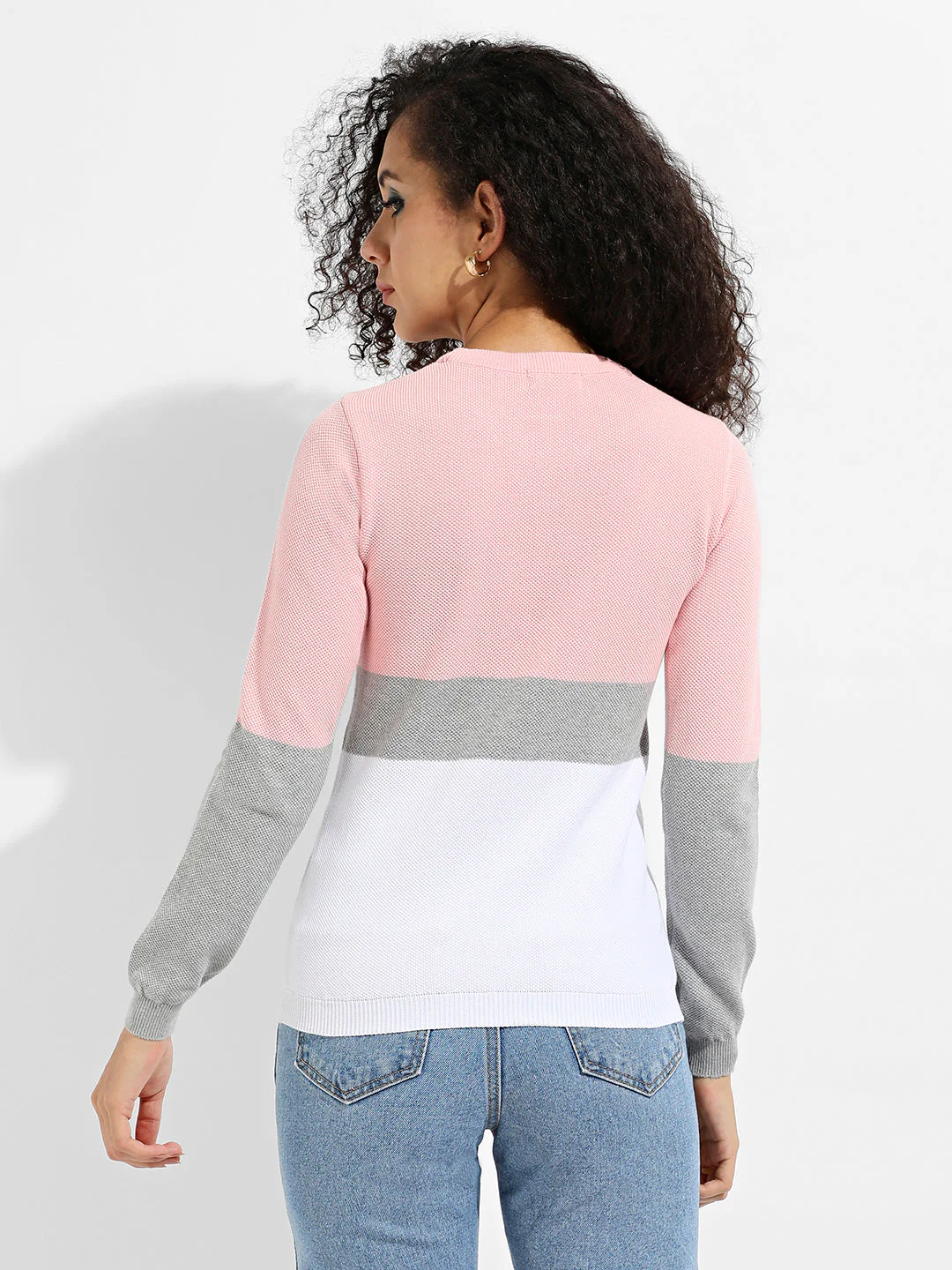 Pullover Sweater With Contrast Panels - Image 4