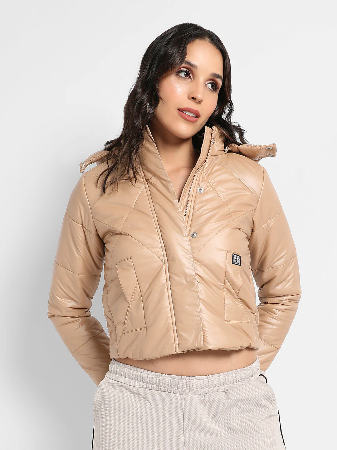 Quilted Bomber Jacket With Detachable Hood - Image 2