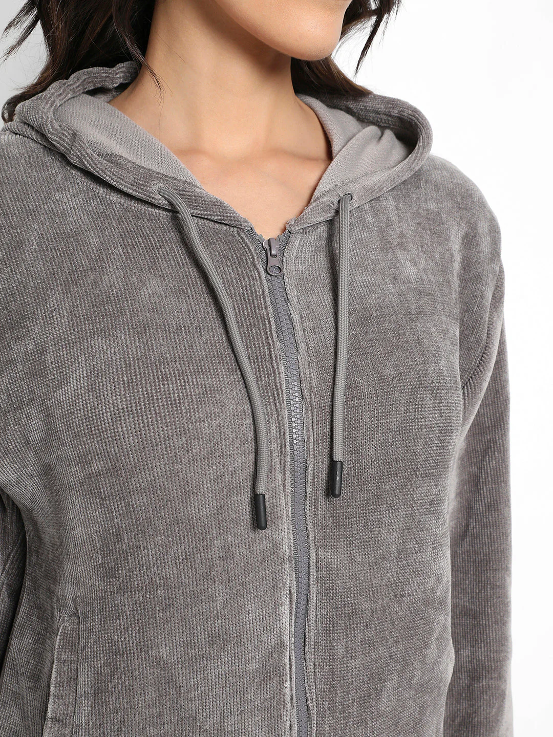 Ribbed Hoodie With Zip-Closure - Image 7