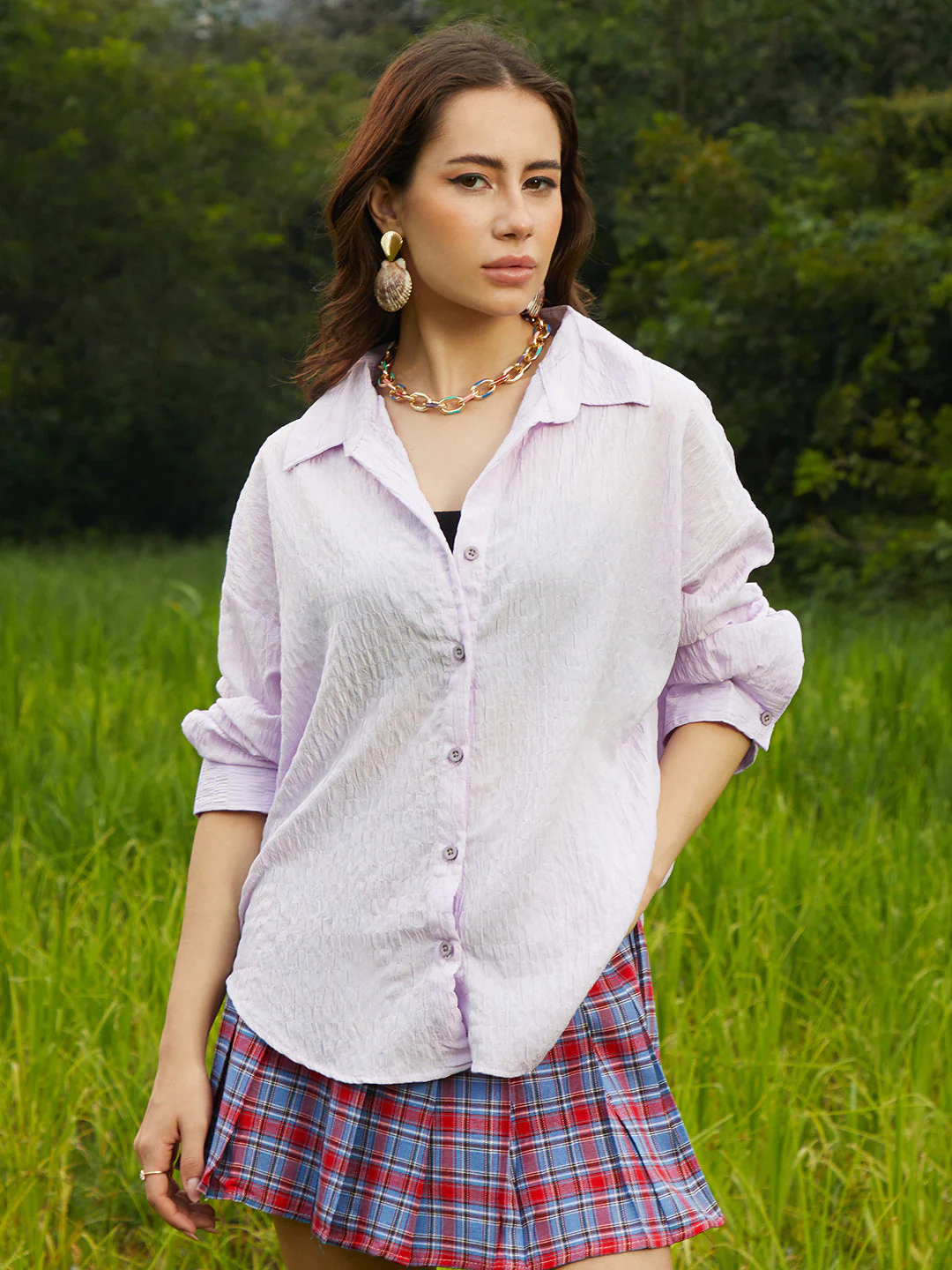 Ruched Oversized Shirt - Image 2