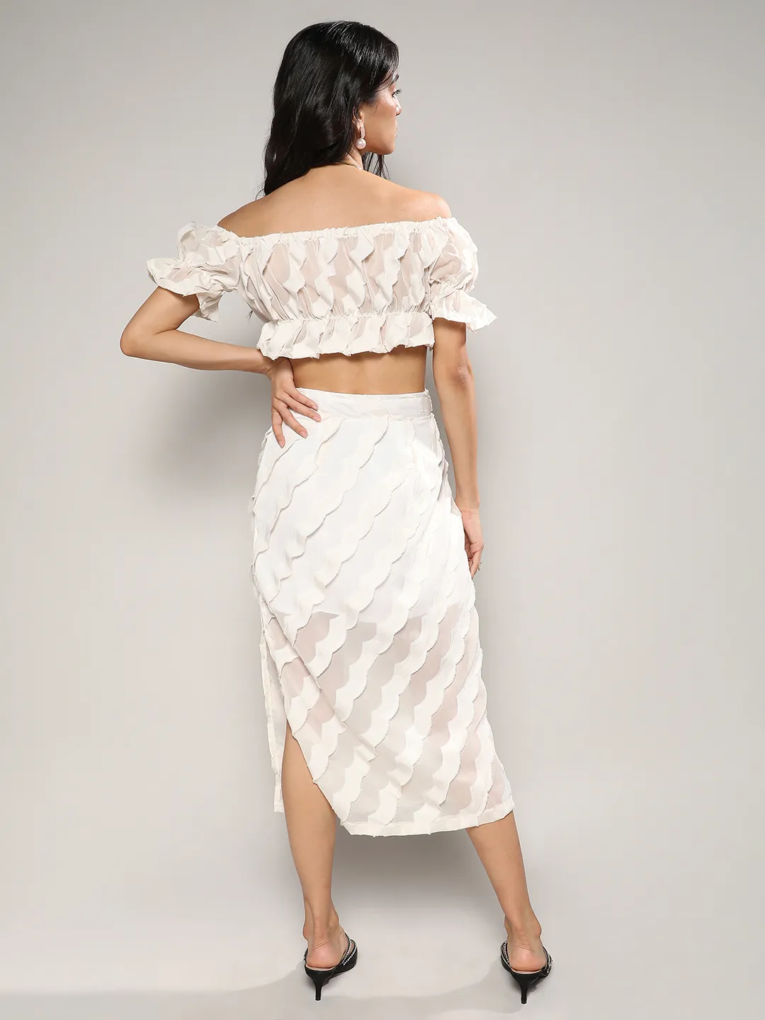Self-Design Cropped Co-Ord Set - Image 4