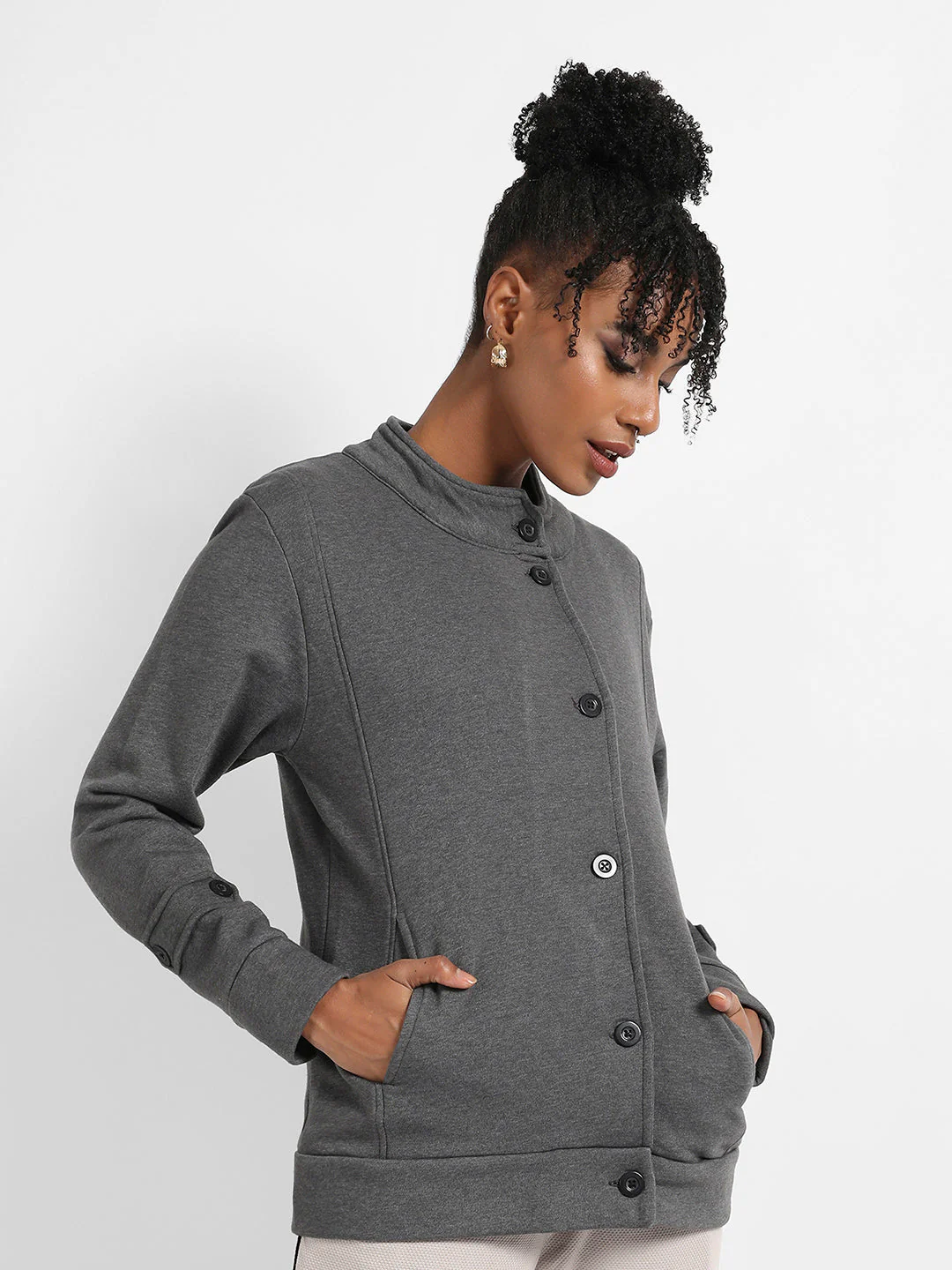 Single-Breasted Jacket With Angled Open Pockets - Image 3