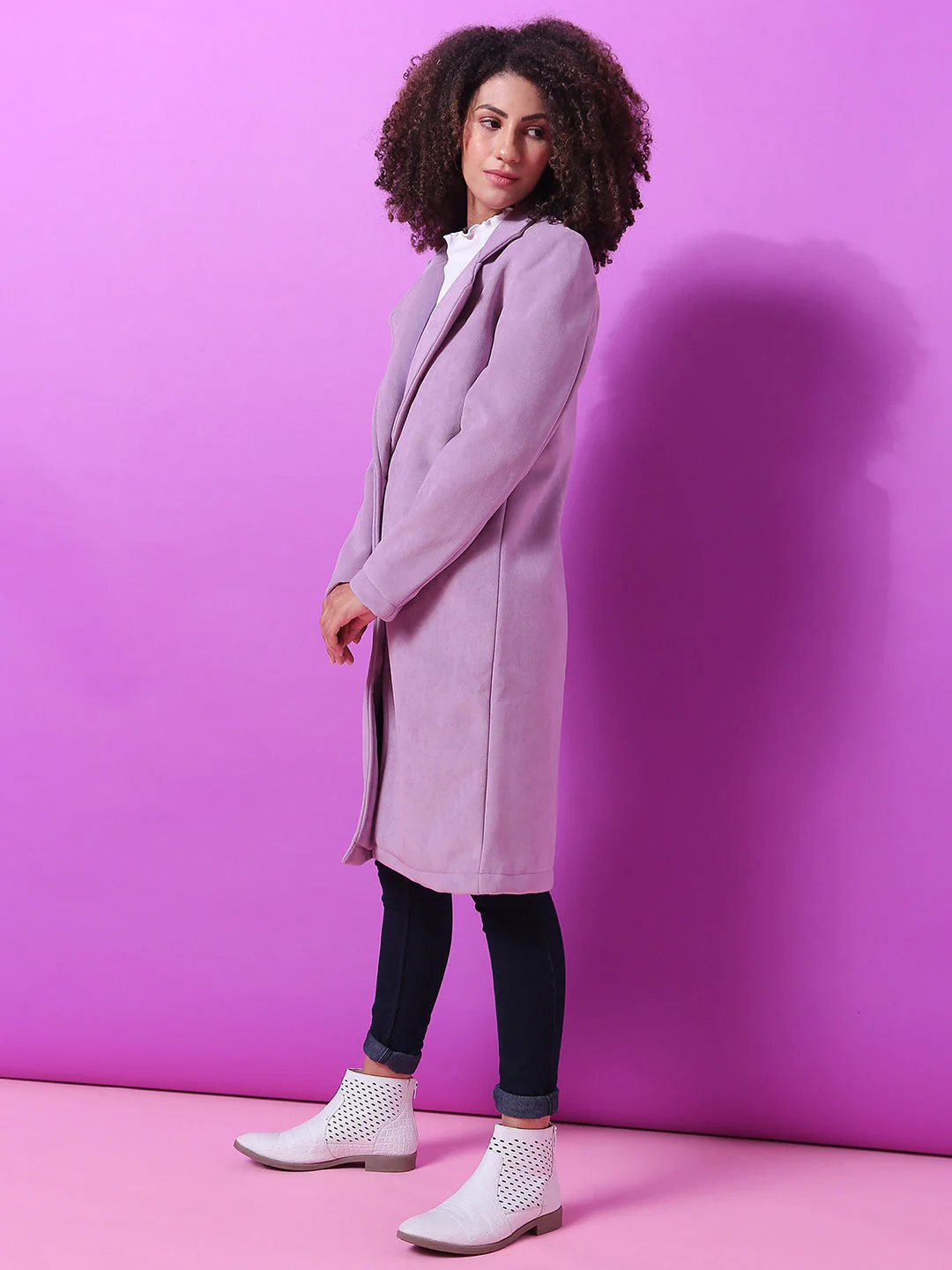 Single-Breasted Straight Long Coat - Image 6