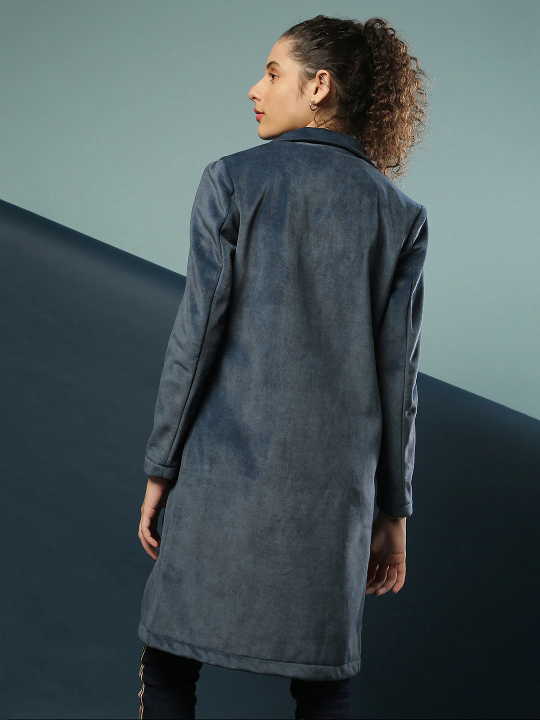 Single-Breasted Straight Long Coat - Image 5