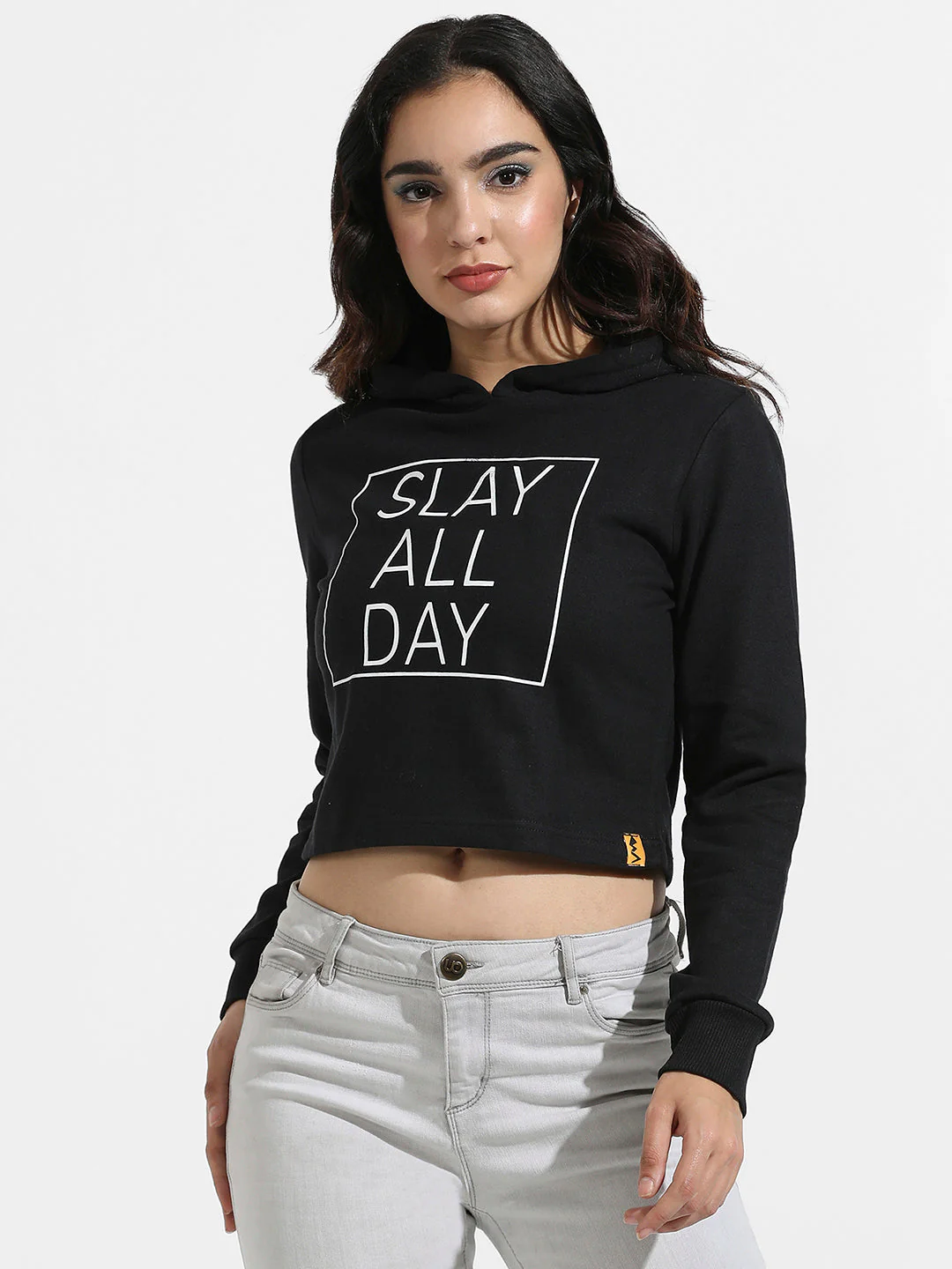 Slay All Day Hoodie With Ribbed Hem - Image 2
