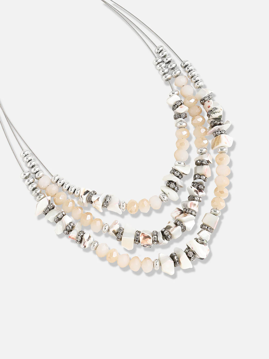 Silver Plated Designer Stone Casual Necklace and Earring Set - Image 6