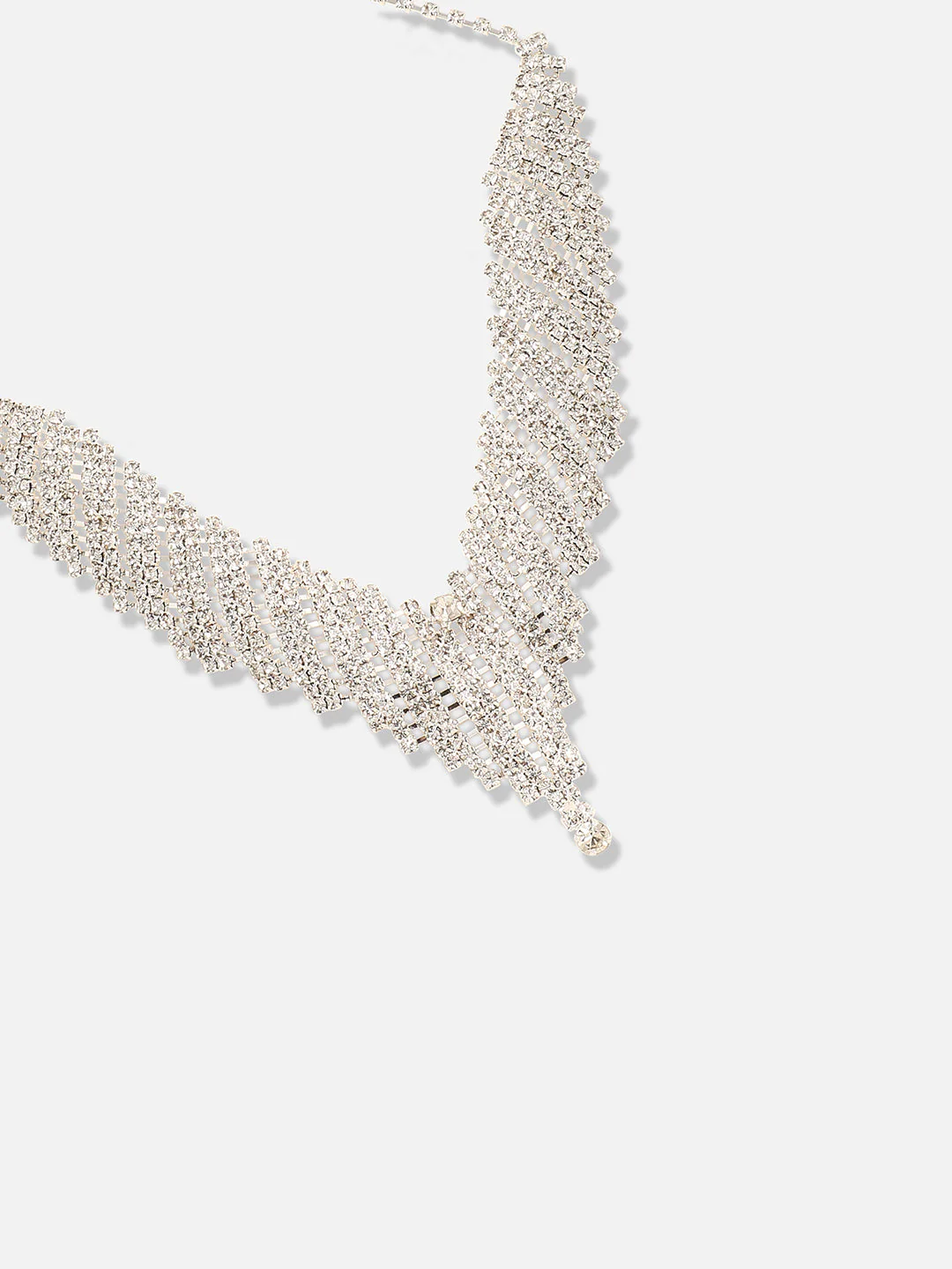 Silver Plated Designer Party Necklace and Earring Set - Image 6
