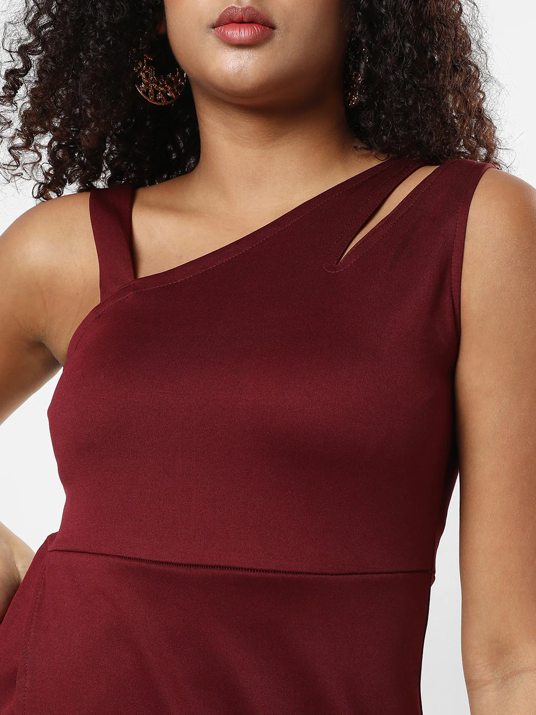 Solid Asymetrical Dress - Image 7
