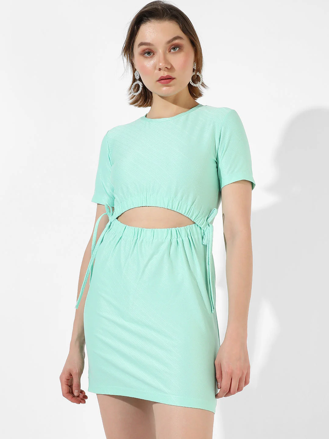 Solid Dress With Cutout Detail - Image 2