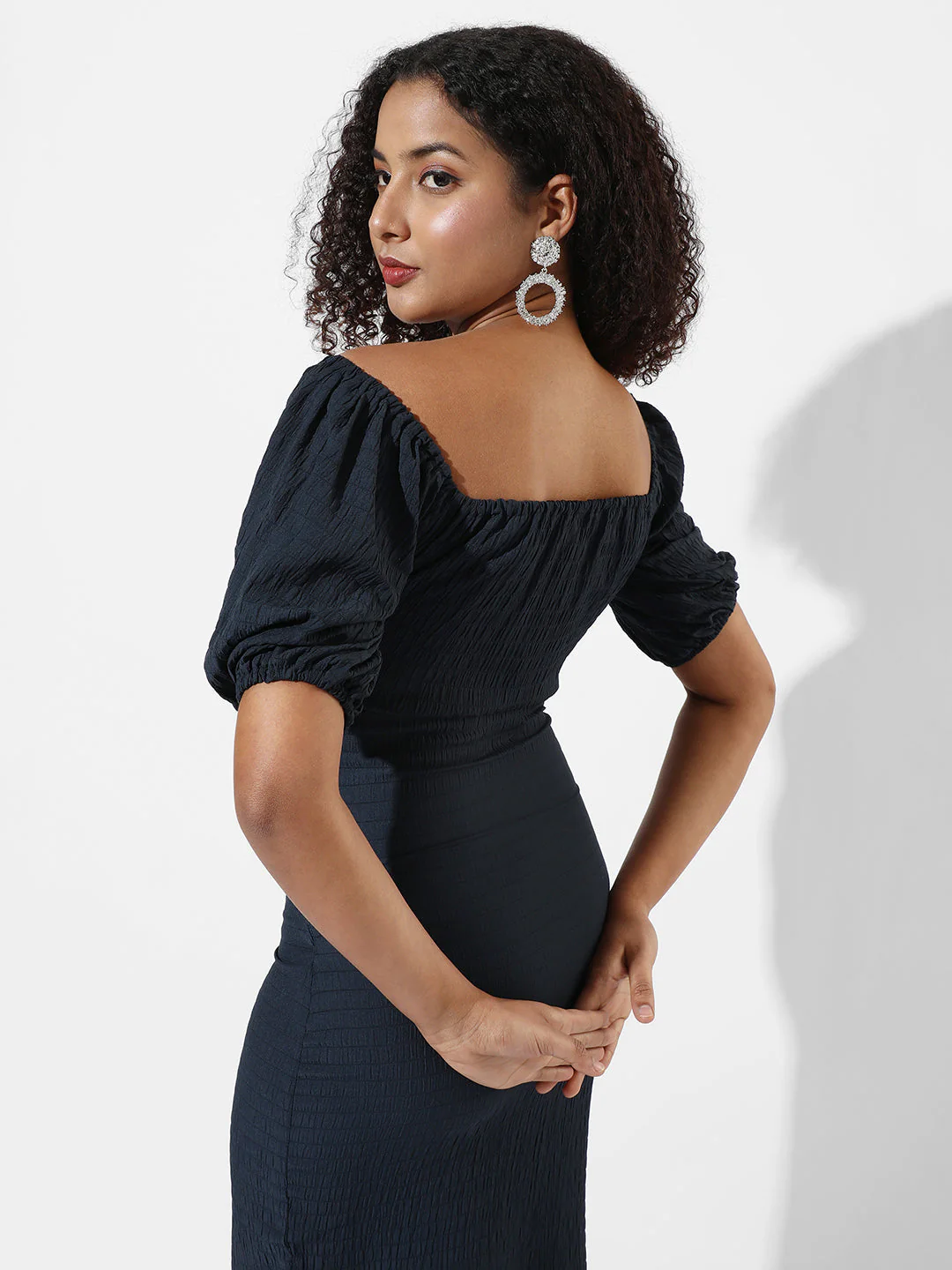Solid Dress With Ruffle Detail - Image 4