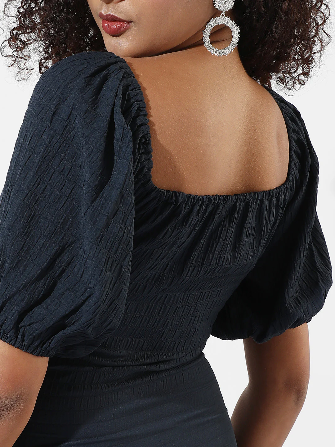 Solid Dress With Ruffle Detail - Image 7