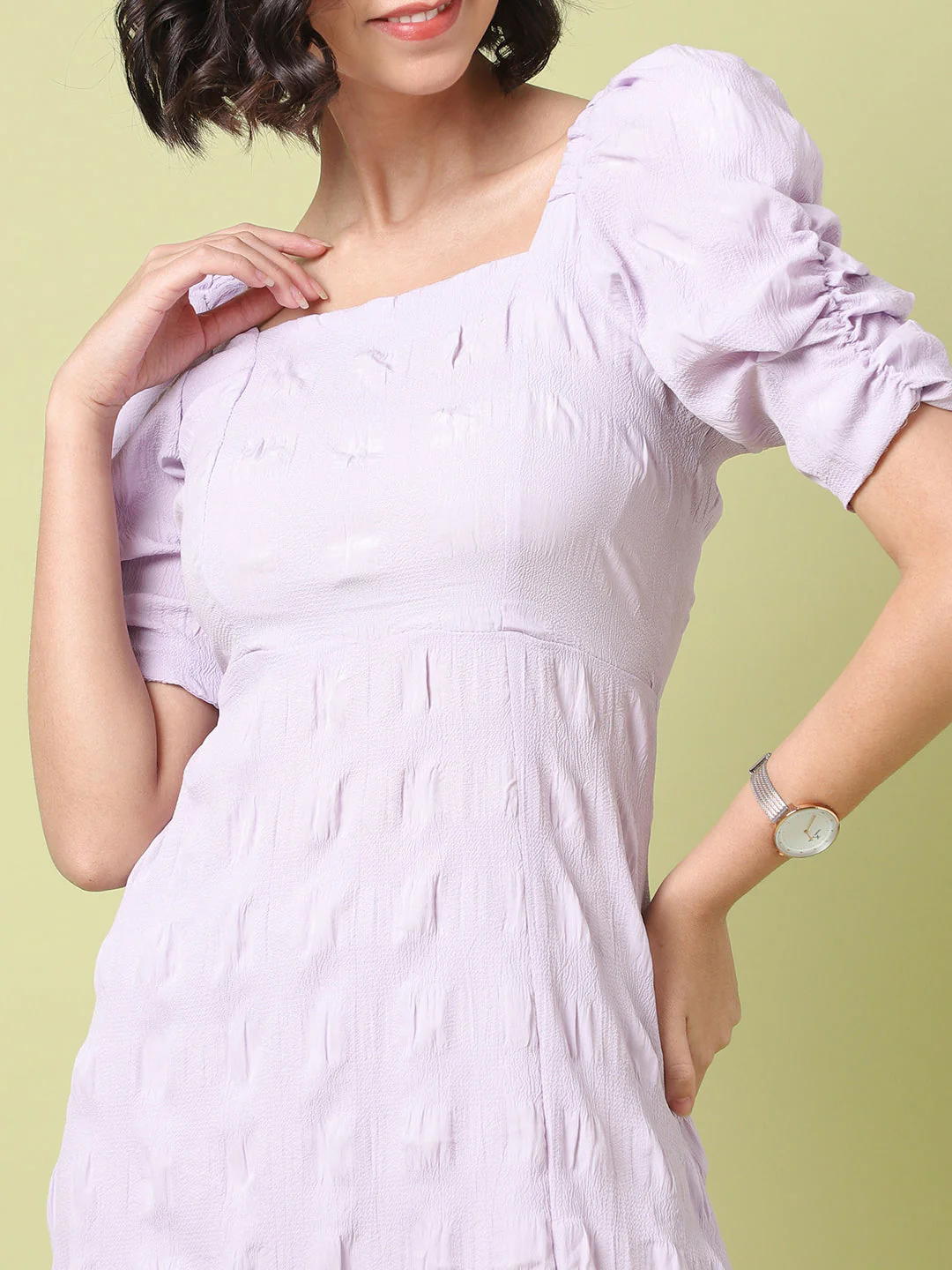 Solid Dress With Slit Detail - Image 6