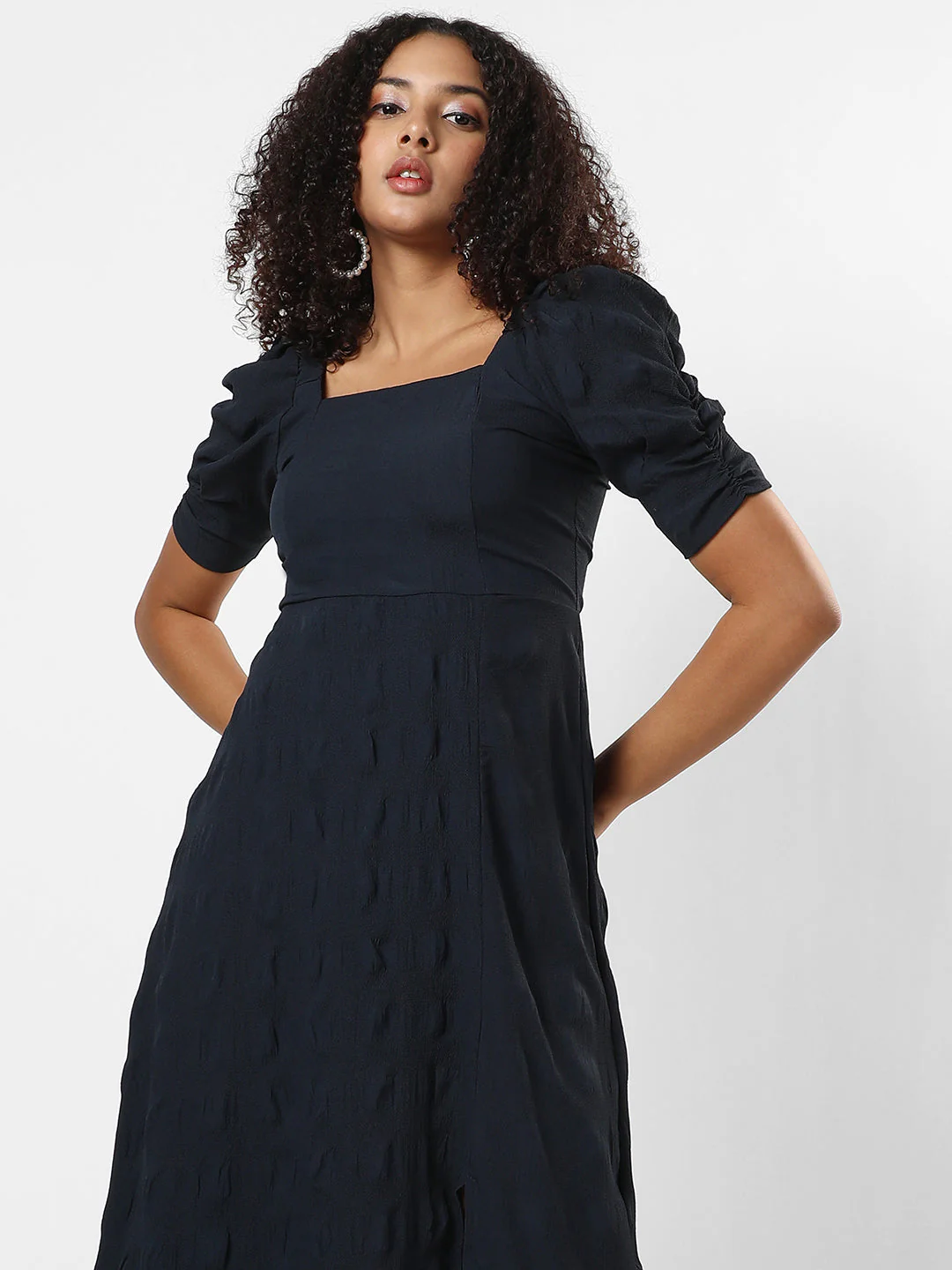 Solid Dress With Slit Detail - Image 7
