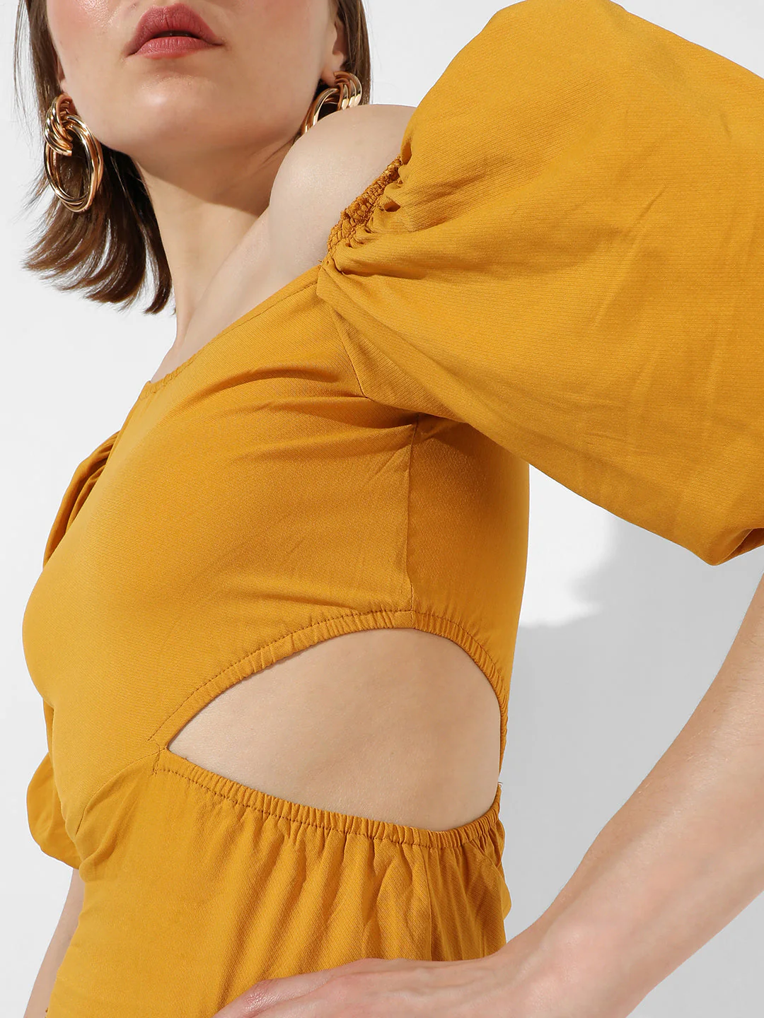 Solid Mustard Yellow Dress - Image 6