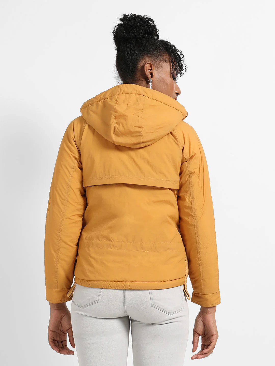 Solid Puffer Jacket With Tie-Up Details - Image 4