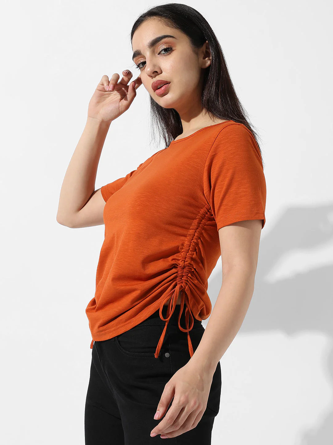Solid Ruched Top - Image 4