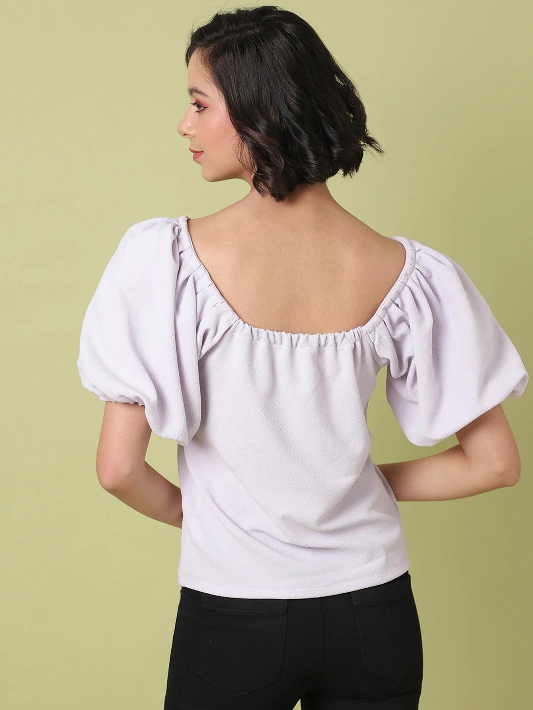 Solid Top With Puff Sleeves - Image 4