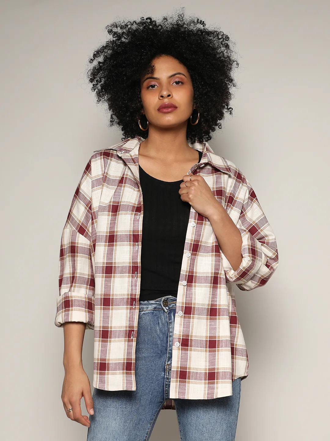 Tartan Plaid Boxy Shirt - Image 2