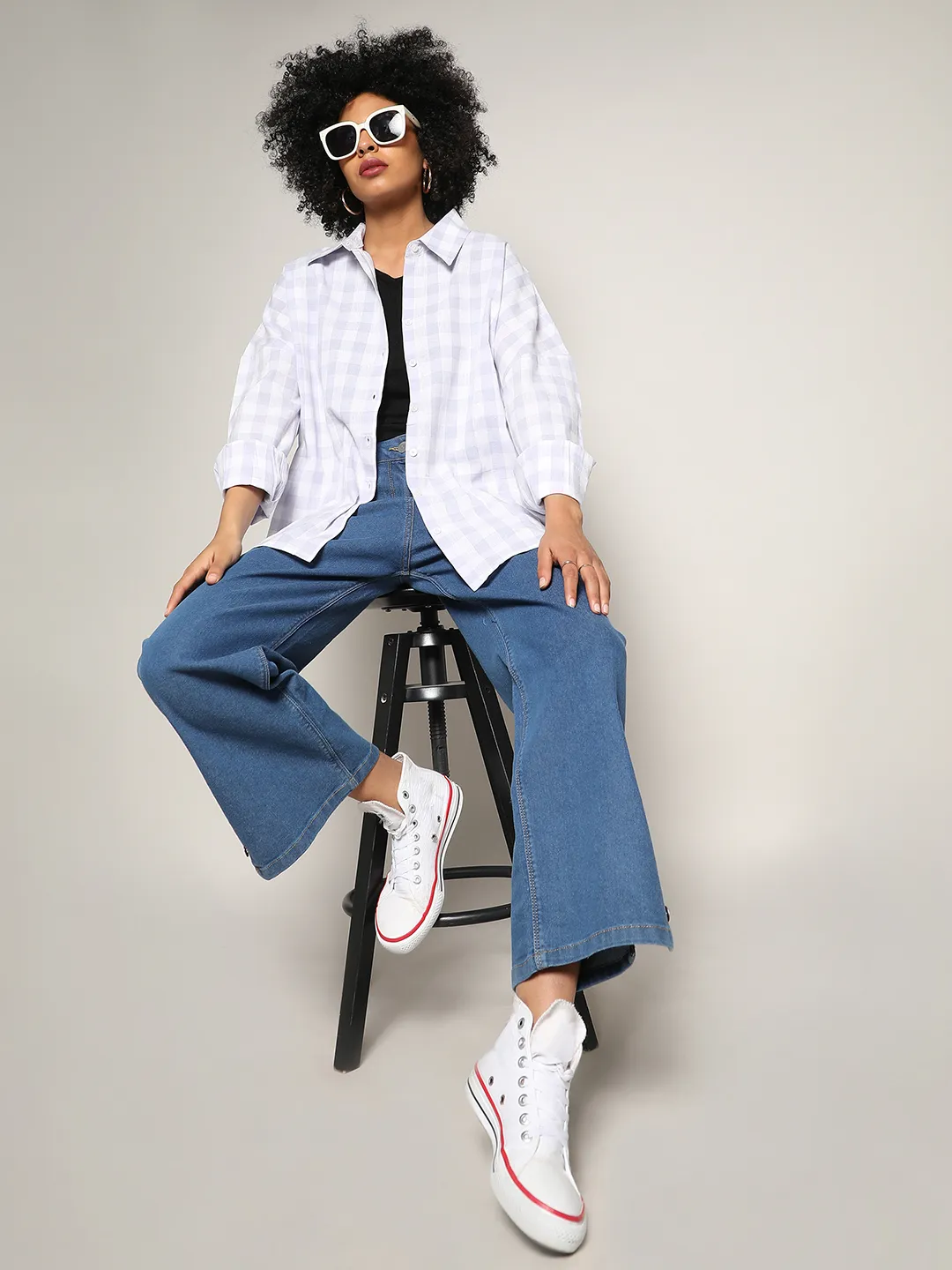Tartan Plaid Boxy Shirt - Image 6