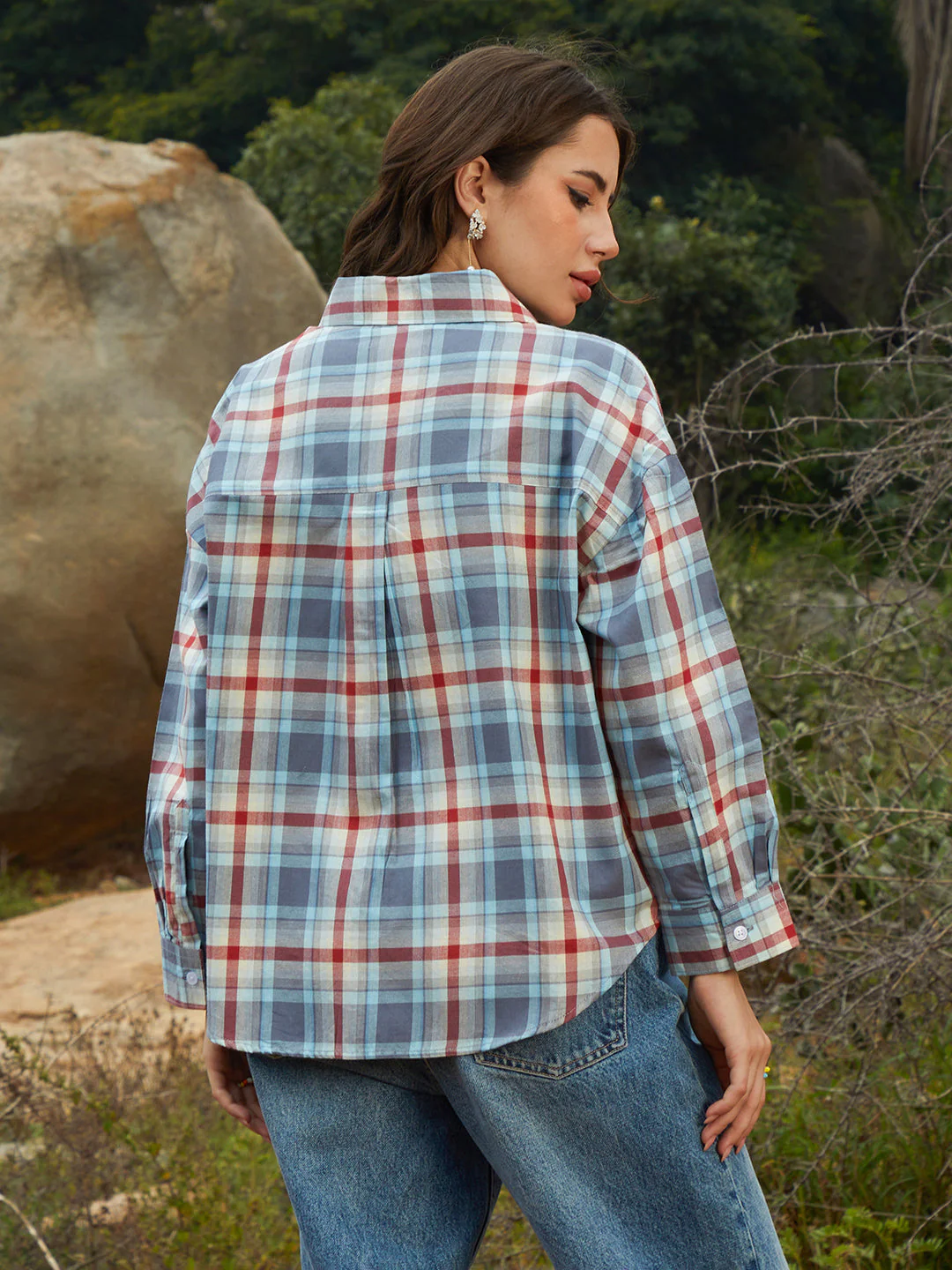 Tartan Plaid Oversized Shirt - Image 4