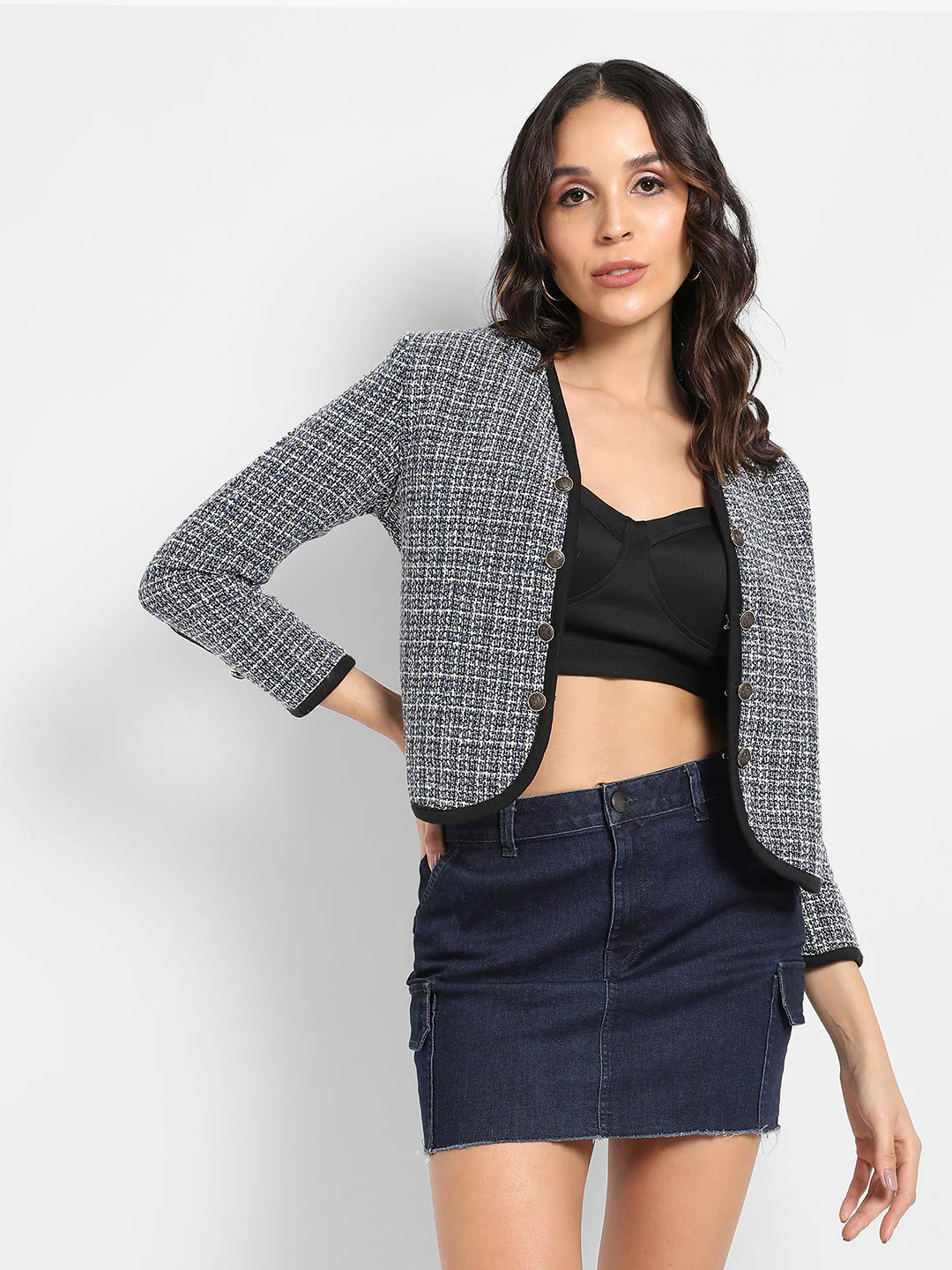 Textured Double Breasted Blazer - Image 2