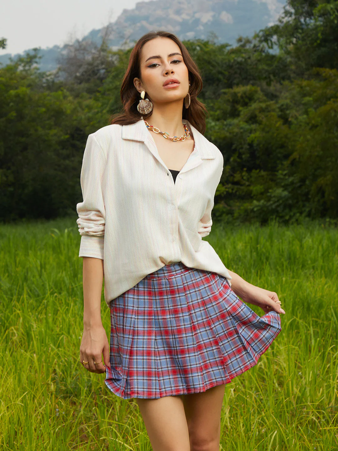 Textured Knit Oversized Shirt - Image 2