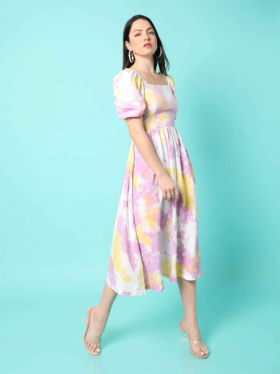 Tie-Dye Stylish Midi Dress - Image 3