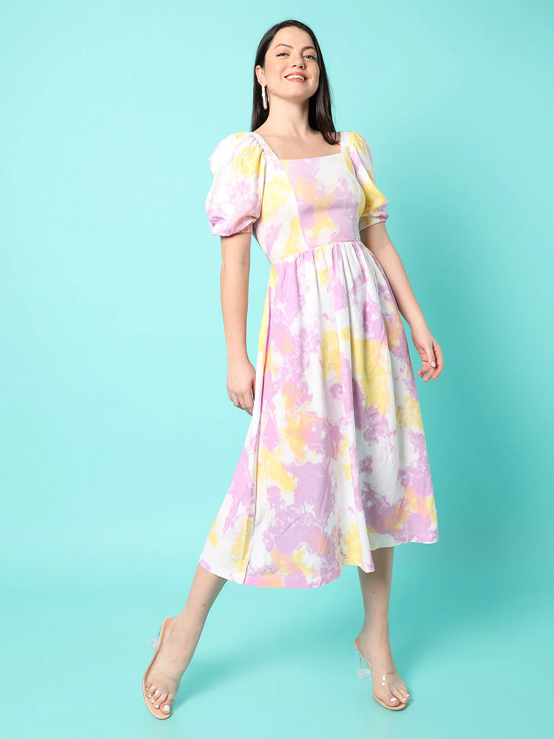 Tie-Dye Stylish Midi Dress - Image 6