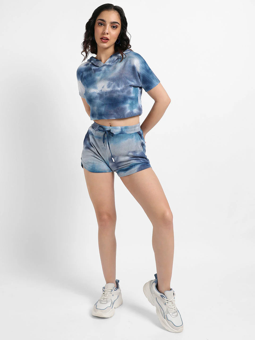 Waffle-Textured Cropped Co-Ord Set - Image 12