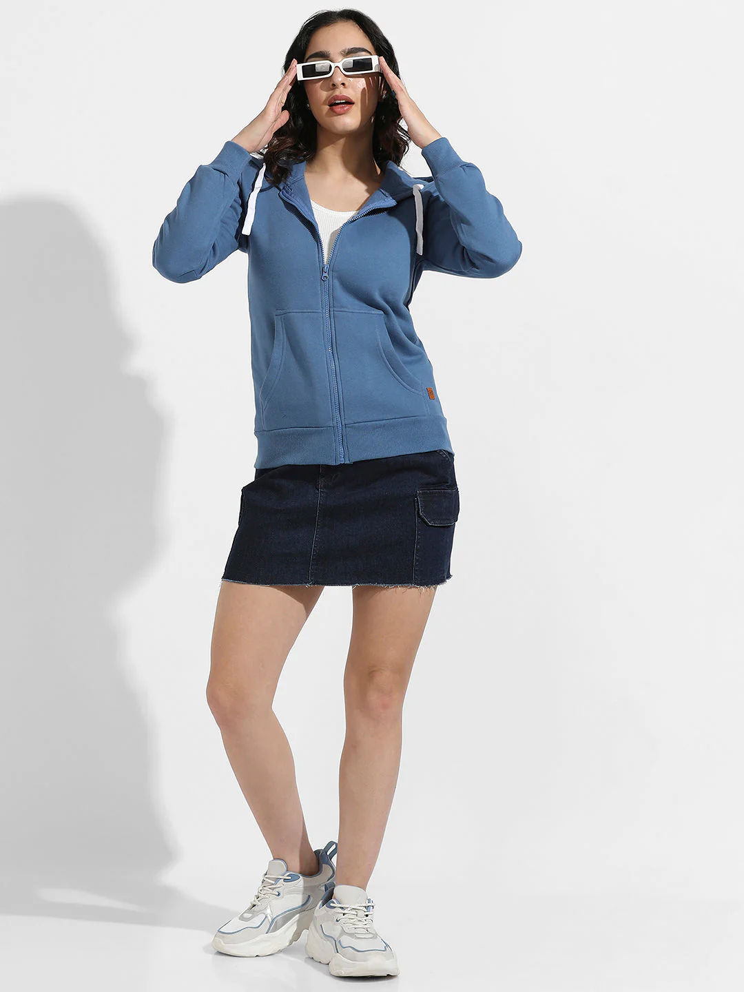 Zip-Front Hoodie With Contrast Drawstring - Image 6