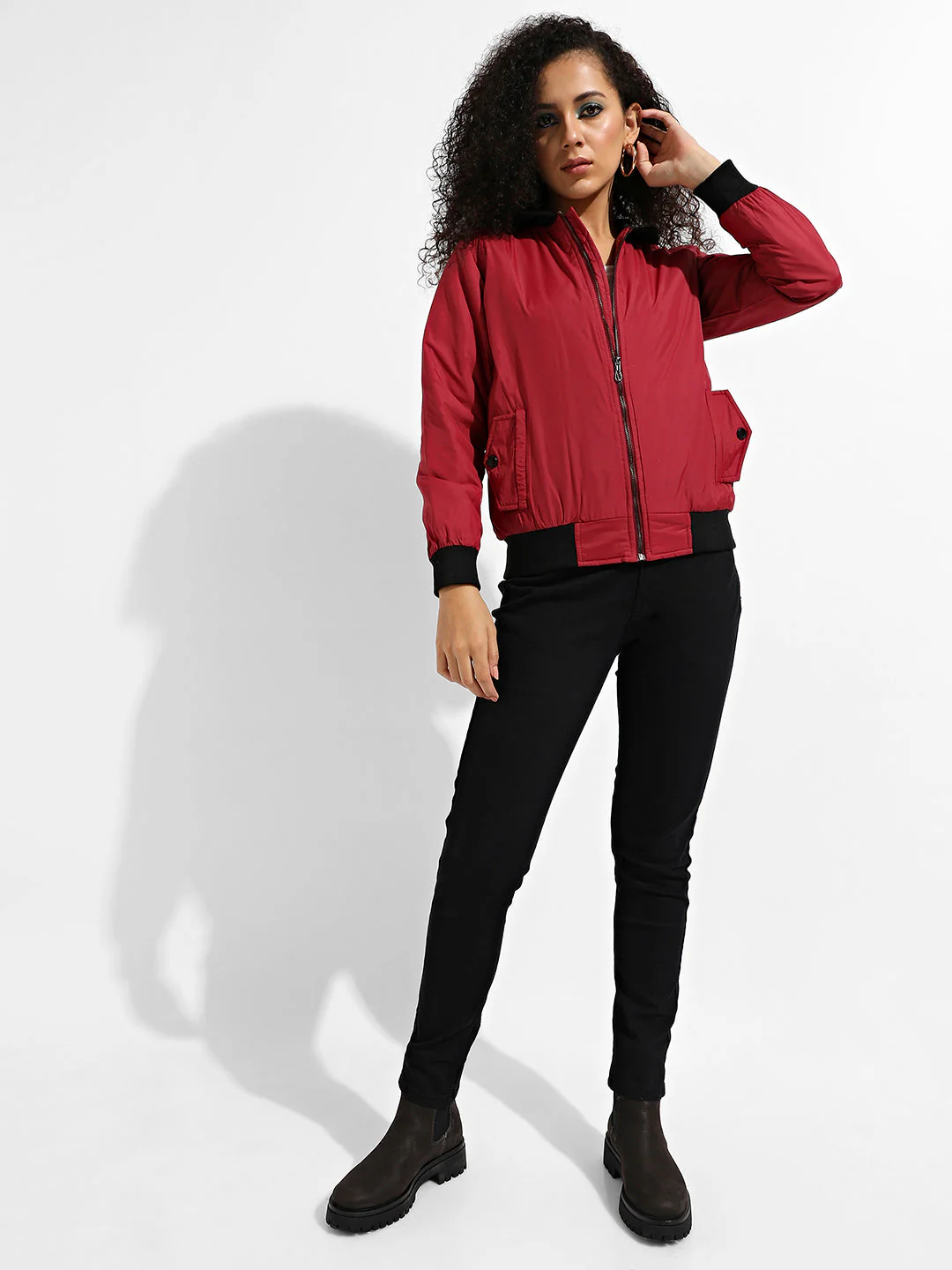 Zip-Front Jacket With Contrast Hem - Image 6