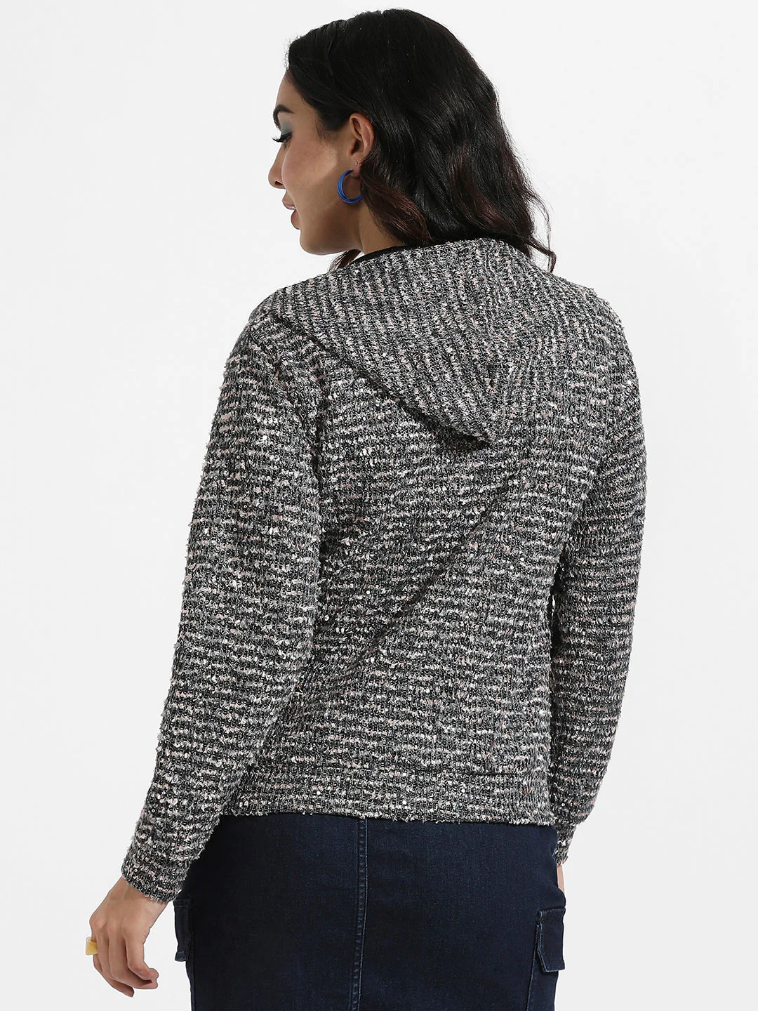 Zip-Front Textured Hoodie - Image 4