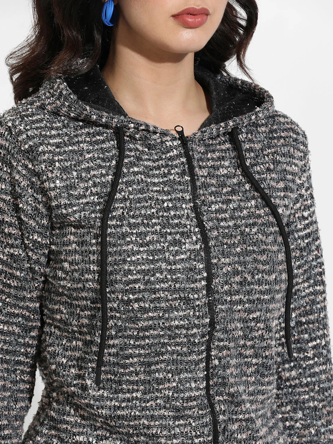 Zip-Front Textured Hoodie - Image 7
