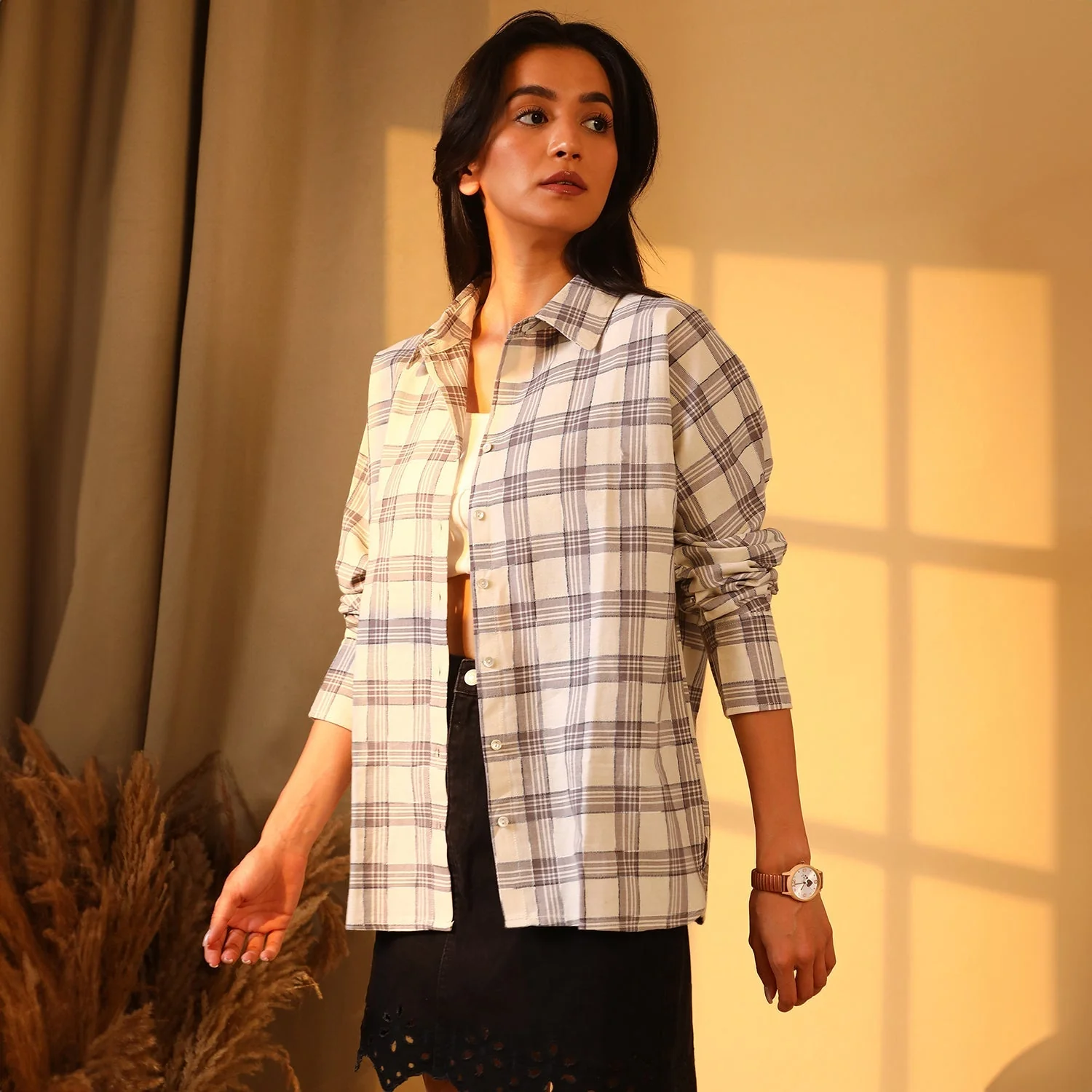 Tartan Plaid Boxy Shirt - Image 3