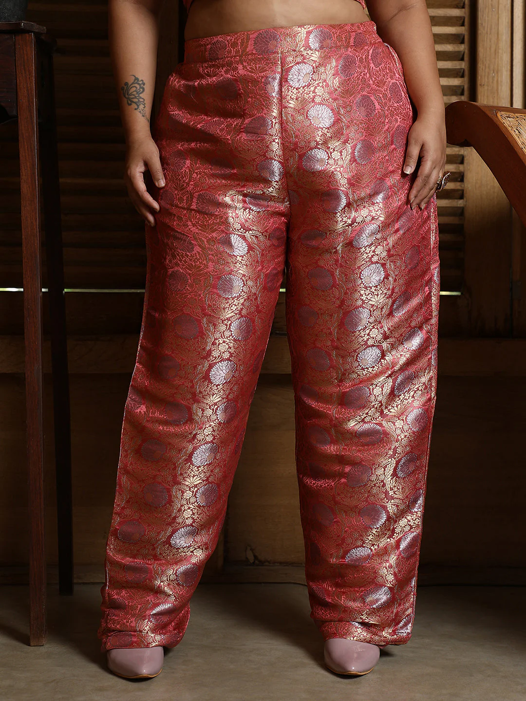 Floral Jaquard Pantsuit - Image 11