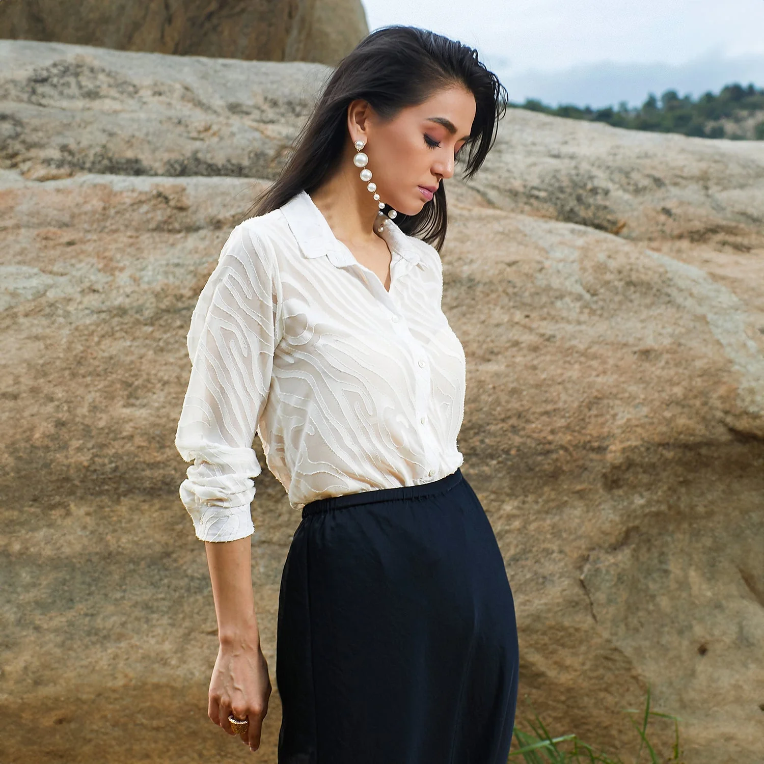 Textured Sheer Shirt - Image 3