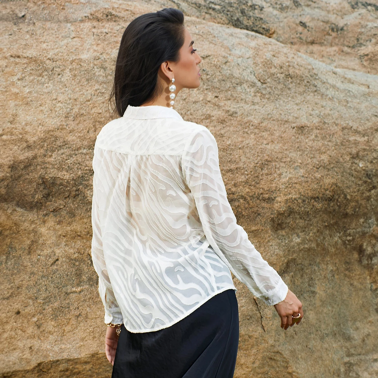 Textured Sheer Shirt - Image 4