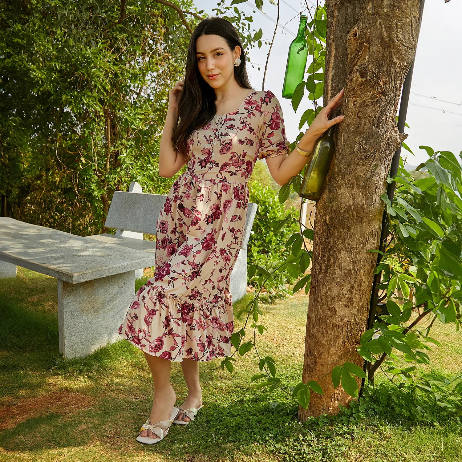 Ruffle Floral Dress - Image 3