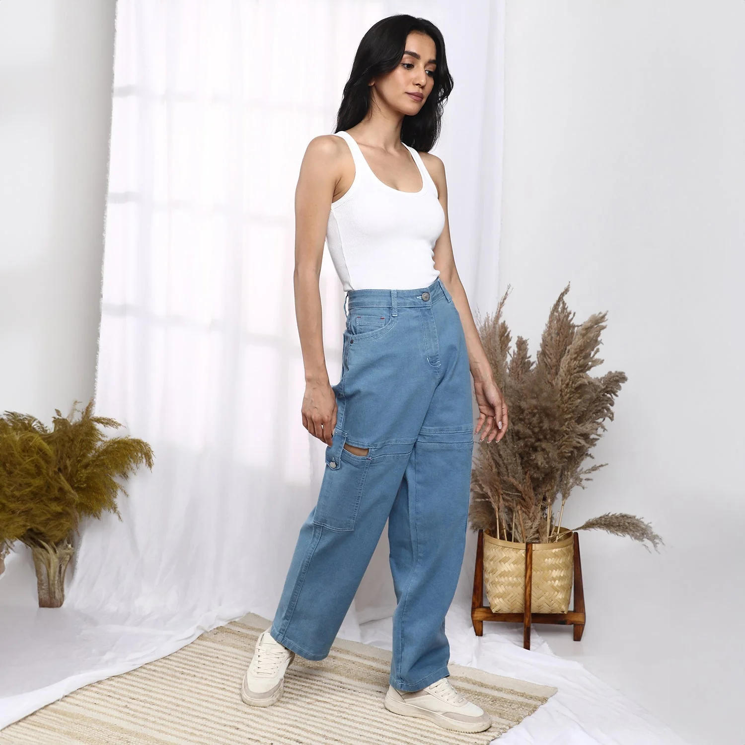 Mid-Rise Cutout Denim Jeans - Image 5