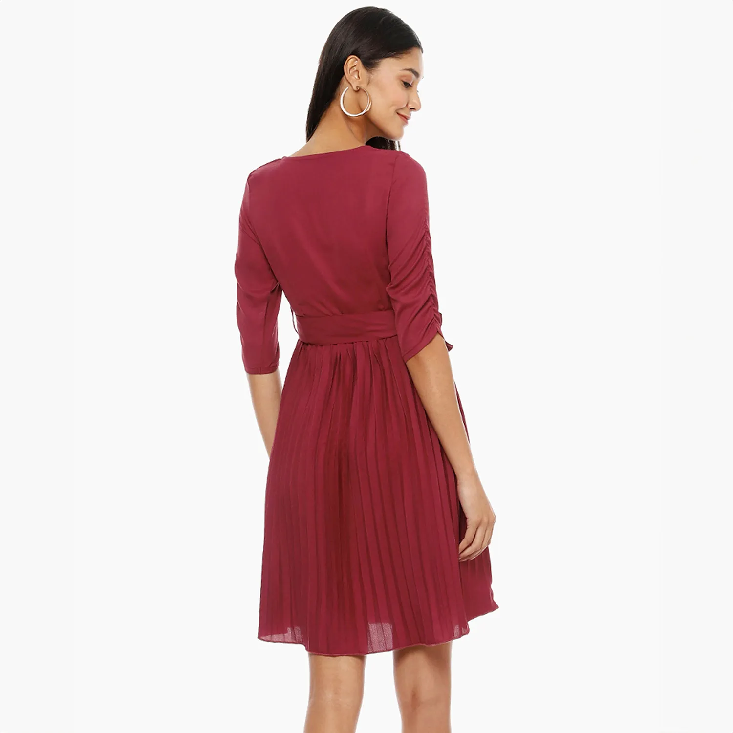 Pleated Tie-Up Dress - Image 3