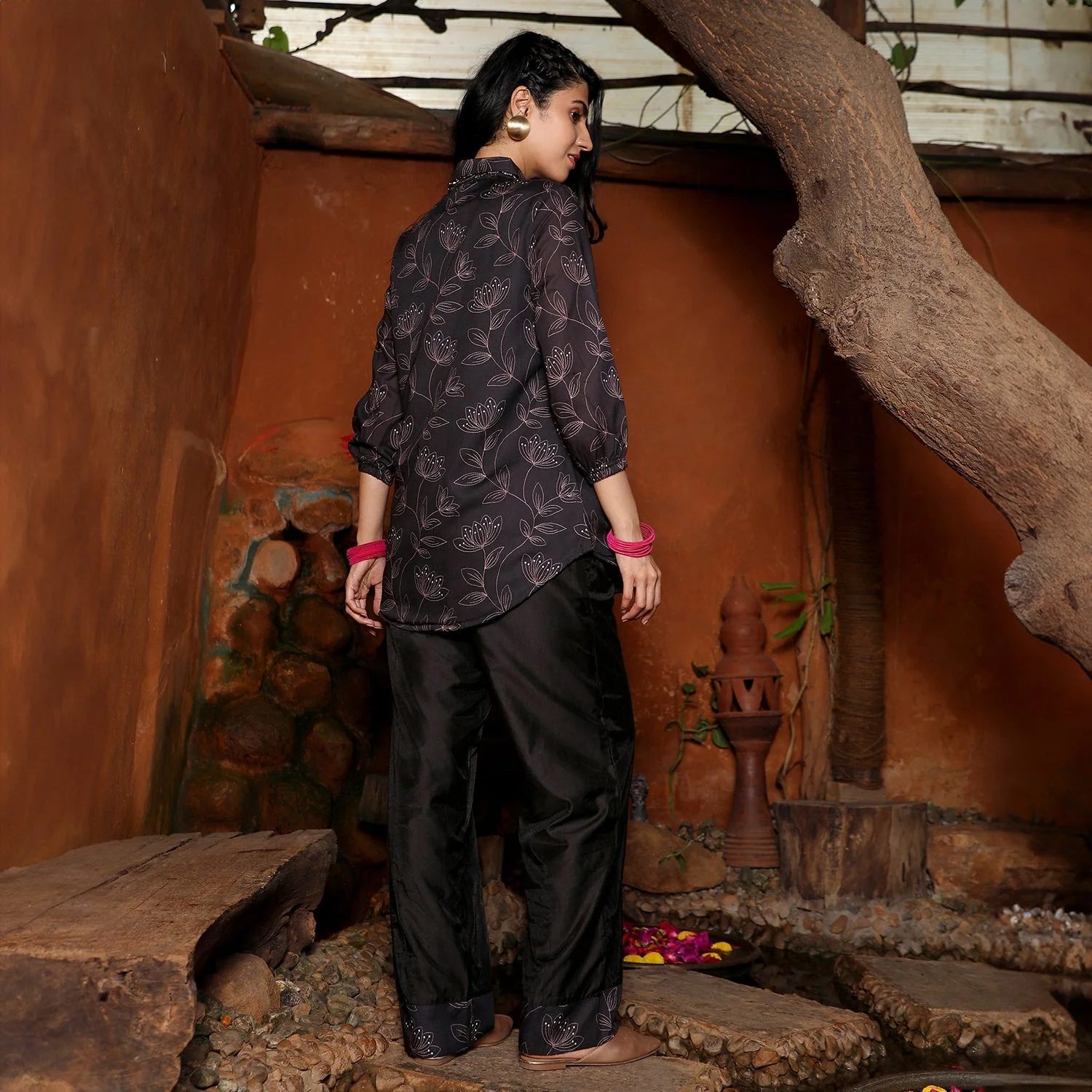 Flora Lined Kurti With Trousers - Image 4